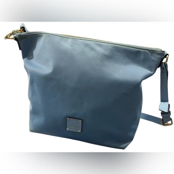 henri bendel Handbags - Henri Bendel Blue Nylon Tote Gold Hardware Shoulder Bag Large